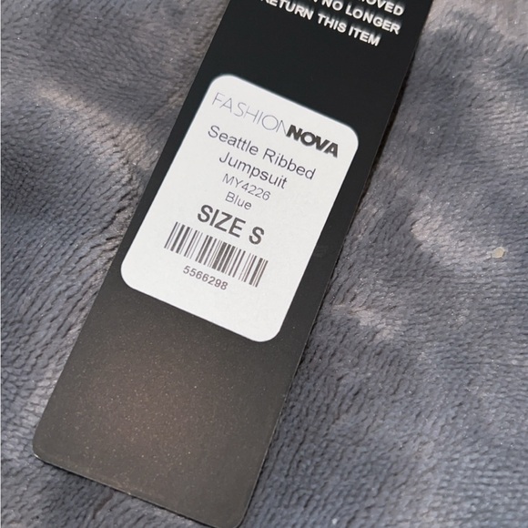 Seattle Ribbed Jumpsuit Blue - Picture 4 of 4